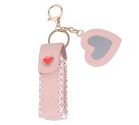 Lip Balm Holder Keychain, Portable PU Leather Lip Balm Pouch, Waterproof Lipstick, Ergonomic Belt Buckle Design, Gloss Organizer, For Travel & Everyday Use, 4x2 In, Black, 1 Pack