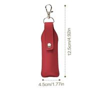Lip Balm Holder Sleeve - Leather Lip Cream Case | 12.5x4.5cm Lipstick Holder with Keychain for Women, Girls, Travel, Home Use, Compact Cosmetic Bag, Portable Lipstick Organizer