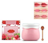 Lip Balm Honey Pot, Honey & Strawberry Day and Night Repair Lip Sleeping Masks Honey Lip Balm,Fade Lip Lines Bee Balm Lip Balm,Hydrating & Prevention Dry (Pink)