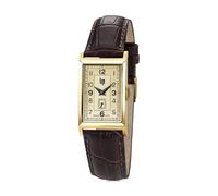 Lip Churchill T18 - Orologio da polso eccentrato, in pelle marrone effetto coccodrillo
