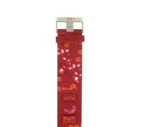 Lip Cinturino per orologio in pelle rossa con motivo floreale, 14 mm