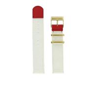 Lip Cinturino per orologio tessile bianco e rosso, 18 mm