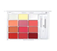 Lip Color Palette, Hydrating Lipstick Collection, Moisturizing Glossy Finish, Multi-Shade Makeup Set, Compact Mirror Case, Featuring Mild Ingredients, 12 Colors