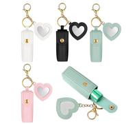 Lip Gloss Keychain Holder, 4 Pieces Portable Lip Color Bag Ornament, Stylish Makeup Accessory for Women Girls Ladies, Ideal for Travelers Weddings Dates Shopping Gym Vacation Music Festivals