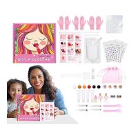 Lip Gloss Making Kit, Moisturizing Lip Gloss, Fun Creative Activity Portable Easy to Use, Handmade Glittery Cosmetic Ideal for Present and Parties, 1 Set