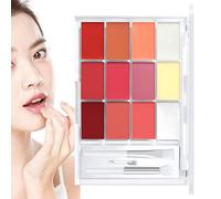 Lip Gloss Palette 12 colori Shine Tint Hydrating Mouth, Compact Moisturizing Color Lipstick Makeup, for Women, Girls, Perfect for Daily Wear and Lips