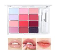Lip Gloss Palette, 12 Colors Lip Gloss Tint, Hydrating Lip Gloss, Moisturizing Color Palette Lipstick Makeup for Women & Girls, Long-Lasting Lip Tint & Gloss Set, Soft, Shiny Lips