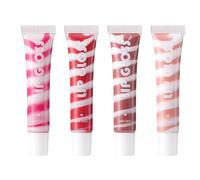 Lip Gloss Set, Moisturizing Lip Oil Set Liquid Lipsticks, Pearlescent 4 Colors Long Lasting Waterproof Jelly Tinted Lip Balm for Dry and Cracked Lips, 3,74 x 3,15 pollici
