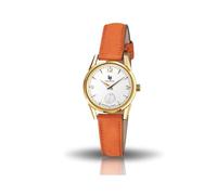 Lip Himalaya 29 - Orologio da donna in acciaio dorato, pelle arancione, 671608, bianco