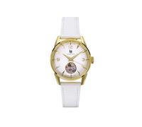 Lip Himalaya 33 Automatico Cuore Battente Orologio Donna Acciaio Oro Pelle Bianca 671690, bianco