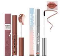 Lip Liner Butter Gloss Set, Lip Stain Stain Waterproof di lunga durata, Lip Pencil Moisturizing Lightweight Lip Gloss Lip Combo,Lip Liner nude di lunga durata e Lip Gloss Combo (3#)