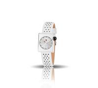 Lip Mach 2000 Mini Square Orologio Donna Acciaio Pelle Bianco 671193, argento