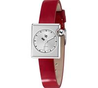 LIP Mach 2000 Mini Square Orologio Donna Acciaio Pelle Rosso 671174