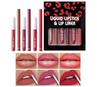 Lip Makeup Combo, Waterproof Lip Kit, Long-Lasting Lip Gloss, Lip Liner and Lipstick, Hydrating Lipstick Set, Lip Liner Collection, Women's Lip Makeup, Girls' Lip, Lipstick and Liner,