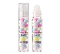 Lip Oil, Women Lipsticks, Hydrating Formula Rolling Applicator Lightweight Feel Smooth Texture Quick Absorption Portable Size Long Lasting Comfortable Wear, Lip Balm for Women