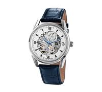 LIP Orologio Himalaya 40 mm - Scheletro automatico - Pelle Blu Grigio, Cinghia