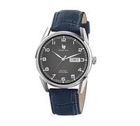 Lip Orologio Himalaya da 40 mm, automatico, giorno e data, in pelle grigia, Retrò