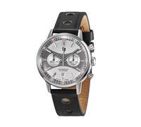 Lip Orologio Rallye 42 mm, cronografo automatico, quadrante grigio, Cinghia