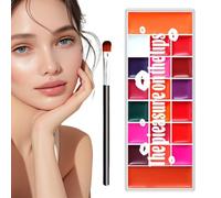 Lip Palette, 20-color Eyeshadow Palette, Smudge-proof Matte & Tinted Cream Eyeshadows, Waterproof Blush For Wedding Makeup & Stage Look