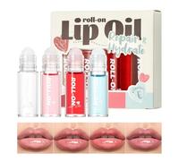Lip Plumper Gloss Set, 4 pezzi rivitalizzante idratante Shine, Moisturizing Lip Balm for Soft Full Lips, Lightweight Portable Design, Beauty Accessory, Perfect for Home Travel School or Everyday Use