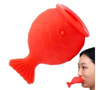 Lip Plumper | Lip Plumper Enhancer forma di pesce | Strumento di bellezza portatile | Per labbra più spesse e più brutte - Pompa di aspirazione mano, colore rosso, in silicone
