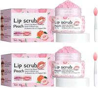 Lip Scrub Exfoliator, Honey Peach Lip Sleeping Mask, Lip Lightening for Dark Lips, Fades Lip Lines,Effectively Moisturizes and Repairs Dry Chapped Lips, 30ml. (2pcs)
