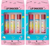 Lip Smacker, Back to School Collection, Eraser Box Lip Balm Trio, 3 Pezzi Set Balsamo Labbra, Set Regalo Tema "Ritorno a Scuola" in Simpatica Confezione a Forma di Gomma, Burrocacao per Bambini