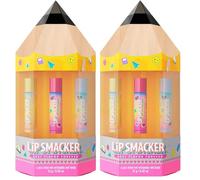 Lip Smacker, Back to School Collection, Pencil Box Lip Smacker Trio, 3 Pezzi Set Balsamo Labbra, Set Regalo a Tema "Ritorno a Scuola" in Simpatica onfezione a Forma di Matita, Burrocacao per Bambini
