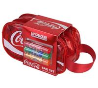 Lip Smacker Coca-Cola Handy Bag Set, 3 Burrocacao per Bambini al Gusto Originale Coca-Cola, Formula Trasparente e Idratante