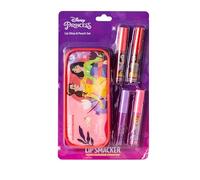 Lip Smacker Disney Princess Lip Gloss Set, Set di Trucchi per Bambina con 4 Lucidalabbra Colorati, Pochette con Zip Inclusa