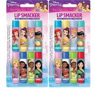 Lip Smacker Disney Princess Party Pack Set di 16 balsami per labbra assortiti per bambini ispirati alle principesse Disney, effetto trasparente naturale