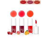 Lip Tint Stain Set di 3 mini rossetto liquido, idratante, leggermente morbido, impermeabile, a lunga durata, per labbra e guance, per la festa della mamma, 1 + 2 + 5