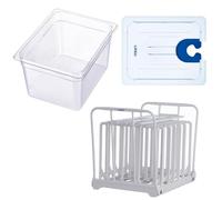 LIPAVI Sistema Sous Vide modello NXC10-UNIR - con contenitore C10, rack N10X e coperchio universale - si adatta praticamente a qualsiasi macchina sous vide fino a 70 mm di diametro