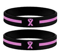 Lipfer 2 Pezzi Bracciali Braccialetti Braccialetti in Silicone a Nastro Rosa del Tumore Nastro Rosa