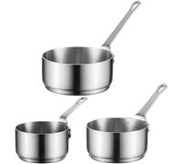 Lipfer 3 Pezzi Casseruola in Acciaio Inox Piccola Pentola per Il Latte Scaldacaffè Scalda Cioccolato Pentole per Sciogliere Il Burro Mini Tazze per Salse per Condimenti con Manico