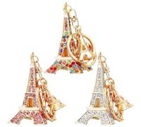 Lipfer 3D Cubico Francese Parigi Torre Eiffel a Forma di Bling Bling Metallo Portachiavi Souvenir Regalo di Festa Borsa del Telefono 'Automobile Decorazione del Sacchetto