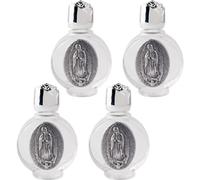 Lipfer 4 Bottiglie di Acqua Santa in Vetro, Bottiglia di Acqua Santa in Rilievo, Contenitori Vuoti per Oli per Halloween Battesimo Chiesa, Capacità 15 ml, Materiale Vetro, Dimensioni 6x4x2,5 cm
