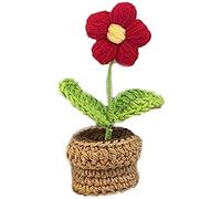 Lipfer Avvolgimento di Girasole Fatto a Mano all'Uncinetto a Maglia di Girasole Fatte a Mano di Cotone Fiori Artificiali Fiori Bouquet Decorazioni per Casa Floreale Fatte a Mano Regalo