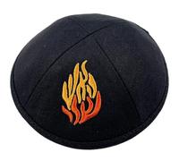 Lipfer Kippah Lavorato a Maglia Fatto a Mano Kippah in Cotone Giudaico con Ricamo di Fuoco per Uomo Cappello Yamaka Cappelli Ebrei per Ragazzi E Bambini