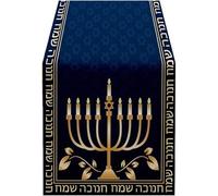 Lipfer Menorah Hexagram Hanukkah Runner Tavolo, Stella di David Chanukah Ebraica Vacanza Cucina Decorazione del Tavolo Pranzo per Decorazione della Festa in Casa