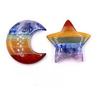 Lipfer Pietra Naturale Pietra Grezza Minerale Pentagramma Forma a Forma di Cristallo Stella Chakra Pietra Sette Chakra Piccoli Gioielli Ornali 30mm 30mm
