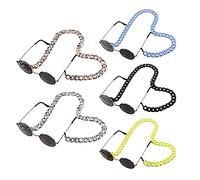 LIPIODOL 5Pcs Catene per Occhiali da Vista in Acrilico Retro per Donna per Occhiali Catene per Occhiali da Sole con Anelli in Silicone Antiscivolo