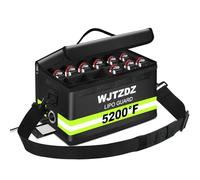 Lipo - Borsa antideflagrante a prova di fuoco, grande capacità, per la ricarica, con cerniera impermeabile, striscia riflettente, maniglia, tracolla, 12 celle regolabili (32 x 17 x 17 cm)