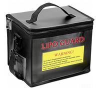 Lipo Safe Bag Fireproof, Lipo Battery Bag & Lipo Charging Bag, Lipo Bag con tracolla staccabile per stoccaggio e ricarica sicura, doppia cerniera per batterie RC Drone (21,5 x 14,5 x 16,5 cm, nero)