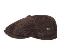LIPODO 8 Panel Cord Coppola da Uomo - in Cotone - Made in Italy - con Visiera Monocromatico - Berretto Invernale Imbottito Autunno/Inverno - Stile Regular Fit - Marrone M (56-57 cm)