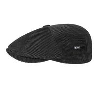 LIPODO 8 Panel Cord Coppola da Uomo - in Cotone - Made in Italy - con Visiera Monocromatico - Berretto Invernale Imbottito Autunno/Inverno - Stile Regular Fit - Nero S (54-55 cm)
