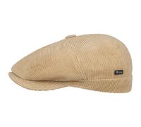 LIPODO 8 Panel Cord Coppola da Uomo - in Cotone - Made in Italy - con Visiera Monocromatico - Berretto Invernale Imbottito Autunno/Inverno - Stile Regular Fit - Beige M (56-57 cm)