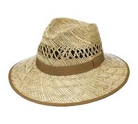 LIPODO Big Brim Traveller Cappello di Paglia Unisex - Cappello in 100% Paglia - Made in Italy - Cappello da Sole in S M, L, XL - Cappello Estivo con Ampia Tesa - Colori Naturali Natura XL (60-61 cm)