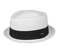 LIPODO Cappello di Paglia Amatillo White Donna/Uomo - Made in Italy Estivo da Sole con Nastro Grosgrain Estate Primavera/Estate - L (58-59 cm) Bianco
