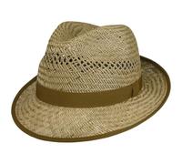 LIPODO Cappello di Paglia Basic Bogart Donna/Uomo - Made in Italy da Sole Cappelli Spiaggia con Nastro Grosgrain Estate Primavera/Estate - L (58-59 cm) Natura